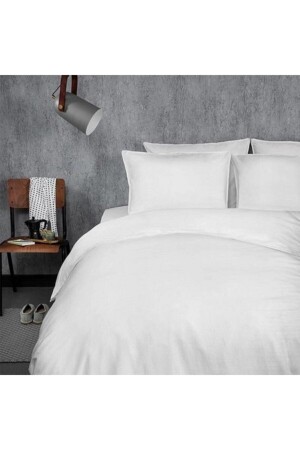 Home Double (200*220) Plain White Luxury Cotton Only Duvet Cover 1 Piece NVRSMÇK - 2