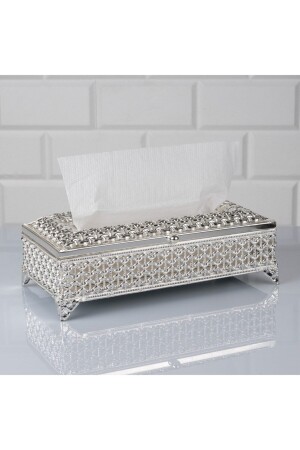 Home Endam Kalpli Z Peçete Kutusu Gümüş 24x12x8 Cm ZEY-MT055G-Y - Zeyve