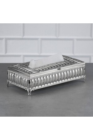 Home Hürrem Aynalı Metal Z Peçete Kutusu Gümüş Rengi 24x12x8 Cm ZEY-HRM55G - 1