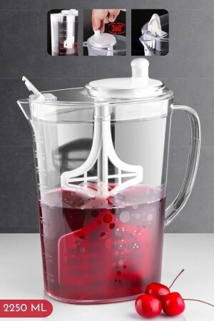 Home Life Aqua Mix mit Mixer 2250 ml Ayran, Limonade etc.Krug OPH-000085 - 2