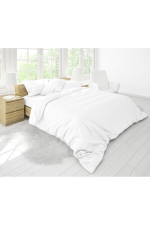 Home Ranforce Luxuriöses Baumwoll-Einzelbettbezug-Set – Weißes Einzelbettbezug-Set - 1