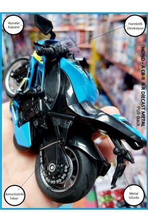Hond-ac.br Rr Oyuncak Yarış Motorsiklet Metal Plast Model Çekbırak Oyuncak Motor 852010890520 - 1