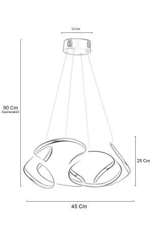 Honos Chrom moderne Pendelleuchte, weißes Licht, LED-Kronleuchter, Wohnzimmer, Küche, Zimmer, LED-Kronleuchter - 5