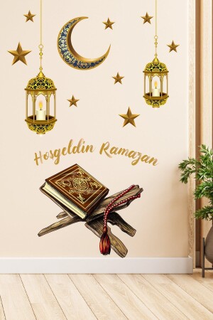 Hoşgeldin Ramazan Ay Yıldız Set Sticker 40 x 80 - 1