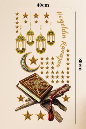 Hoşgeldin Ramazan Ay Yıldız Set Sticker 40 x 80 - 2