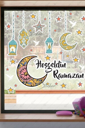 Hoşgeldin Ramazan Sticker Seti Ramazan Kandilleri Hilal ve Yıldız Figürlü - 2