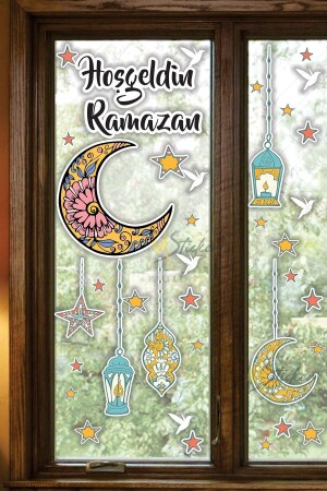 Hoşgeldin Ramazan Sticker Seti Ramazan Kandilleri Hilal ve Yıldız Figürlü - 3