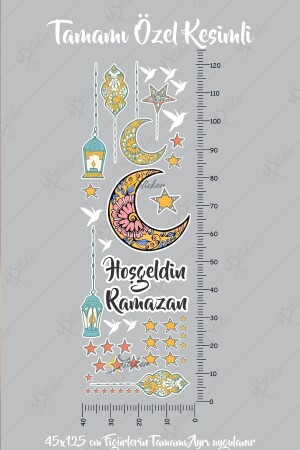 Hoşgeldin Ramazan Sticker Seti Ramazan Kandilleri Hilal ve Yıldız Figürlü - 4