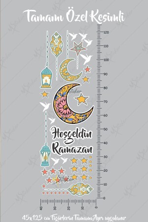 Hoşgeldin Ramazan Sticker Seti Ramazan Kandilleri Hilal ve Yıldız Figürlü k736 - 5