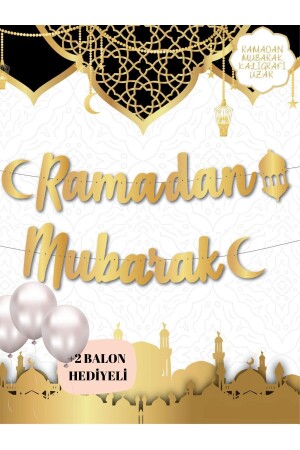 Hoşgeldin Ramazan Yazısı Ramazan Bayramı Duvar Süsü Banner Ramadan Mubarak Balon Hediyeli - 1