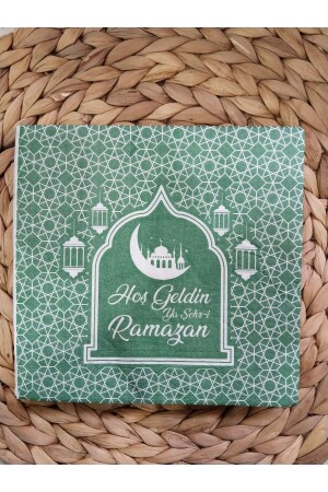 HOŞGELDİN YA ŞEHR-İ RAMAZAN TEMALI YEŞİL KAĞIT PEÇETE - Deniz Party Store