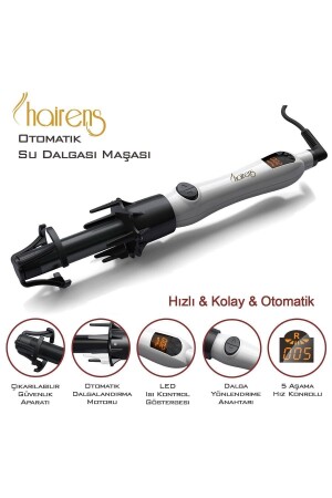 HRS-430 Otomatik Saç Maşası 32 mm Kalın Su Dalgası - 7