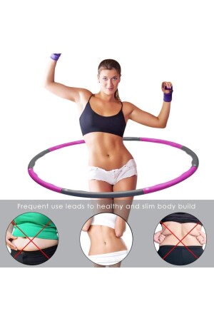 Hulahoop Egzersiz Çemberi Bel Inceltici Jimnastik Çemberi 1.5 Kg Pembe - 3