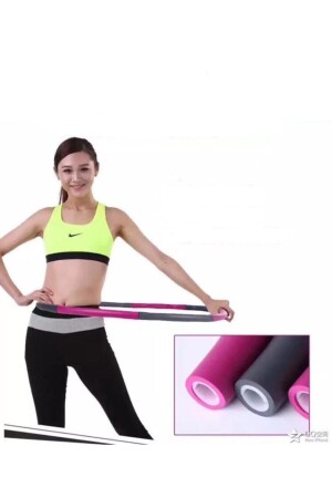 Hulahoop Egzersiz Çemberi Bel Inceltici Jimnastik Çemberi 1.5 Kg Pembe - 5