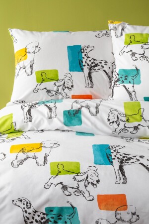 Hunde-Bettbezug-Set für Mädchen, Jungen, Kinder, Teenager, Doppelbett, Baumwolle, Ditsy-D - 2