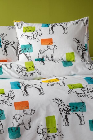 Hunde-Bettbezug-Set für Mädchen, Jungen, Kinder, Teenager, Doppelbett, Baumwolle, Ditsy-D - 3