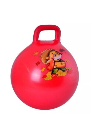 Hüpfender Pilates-Ball mit rotem Griff – Kinderspiel – Sport – 55 cm – 450 g. - 1