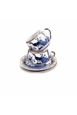 Huqahome Porzellan Pfau Modell Lux Set mit 2 Kaffeetassen 7777 - Genel Markalar