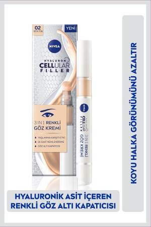 Hyaluron Cellular Filler 3in1 Farbige Mittelton-Augenpflegecreme 4 ml – Concealer für die Augenpartie - 2