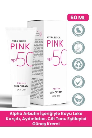 Hydra Block Pink (renkli) Spf50- Aydınlatıcı - Alpha Arbutin Leke Karşıtı Güneş Kremi Pa-- FP.23.03.003.002 - 2