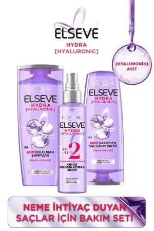 Hydra [Hyaluron] Pflegeset für feuchtigkeitsbedürftiges Haar – Shampoo & Conditioner & Serum - 3