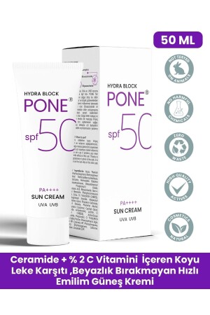 Hydra Pone Spf50- Cilt Tonu Eşitleyici Makyaj Efekti Veren Cam Cilt Güneş Kremi Pa-- FP.23.03.003.003 - 1