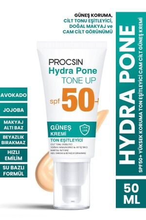 Hydra Pone Spf50- Cilt Tonu Eşitleyici Makyaj Efekti Veren Cam Cilt Güneş Kremi Pa-- - 2