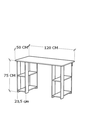 Hypo-Schreibtisch mit Bücherregal Hypotenuse-Schreibtisch aus Walnussholz - 6