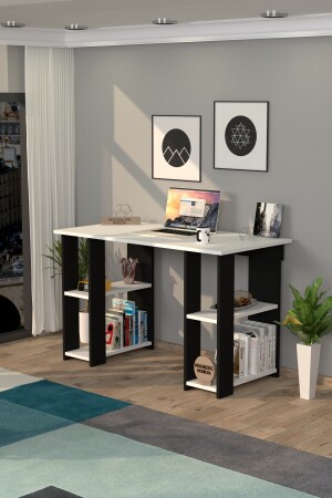 Hypo-Schreibtisch mit Bücherregal. Schwarzer Hypotenuse-Schreibtisch - 3