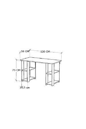 Hypo-Schreibtisch mit Bücherregal, weißer Hypotenuse-Schreibtisch - 4
