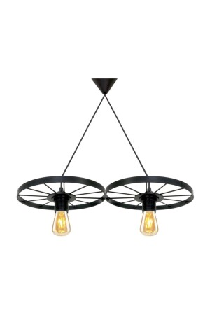 مصباح عجلة الدراجة المتنقلة المزدوج الشنادل المعدني الراجعية المكشوفة الحديدية الحديدية الحانة مطعم مصباح السقف İ - Bundera