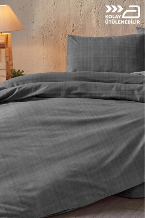 Ibiza Doppelbett-Bettbezug-Set aus Baumwolle, leicht zu bügeln – Anthrazit 2V9NTKLOLA0020002 - 2