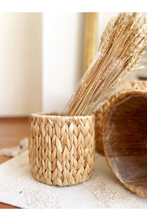 Iç Korumalı Küçük Boy Sağlam Hasır Sepet-düzenleyici-saksılık - Kaihome