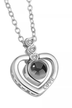 Ich liebe dich in 100 Sprachen Damen-Halskette aus 925er Sterlingsilber mit Herz Wsn230 MDL-WSN230 - 7