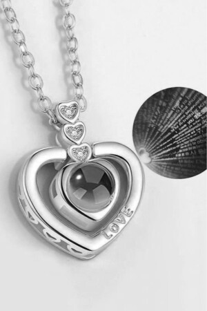 Ich liebe dich in 100 Sprachen Damen-Halskette aus 925er Sterlingsilber mit Herz Wsn230 MDL-WSN230 - 8