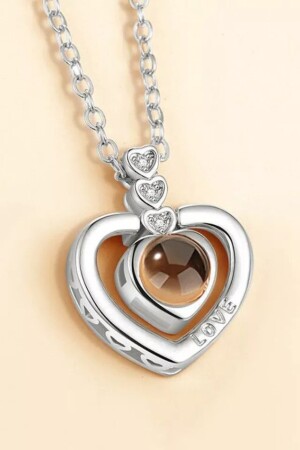 Ich liebe dich in 100 Sprachen Damen-Halskette aus 925er Sterlingsilber mit Herz Wsn230 MDL-WSN230 - 9