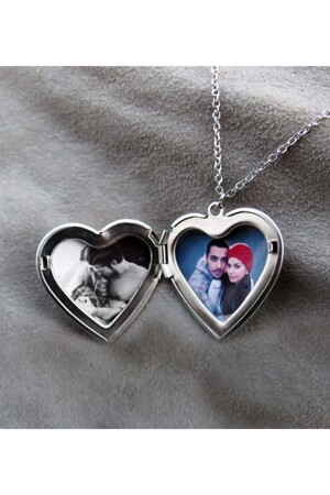 İçine Fotoğraf Konulan Yazı Yazılabilen Kapaklı Kalp Kolye 827638291 - TakıConcept