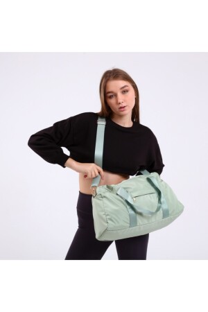 Icone Damen-Sporttasche aus Parachute-Stoff, Unisex, für Sport und Fitness, mit Vordertasche, Wassergrün - 6