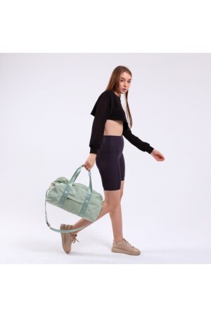 Icone Damen-Sporttasche aus Parachute-Stoff, Unisex, für Sport und Fitness, mit Vordertasche, Wassergrün - 8