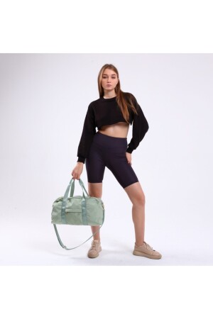 Icone Damen-Sporttasche aus Parachute-Stoff, Unisex, für Sport und Fitness, mit Vordertasche, Wassergrün - 9