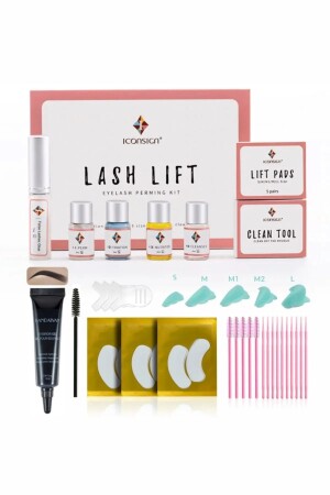 Iconsıgn® Lash Lifting – Lash Lift – Augenbrauen-Dauerwelle Wimpern-Dauerwellen-Set (VOLLSTÄNDIG) Gel-Augenbrauenfarbe Schwarz - 2