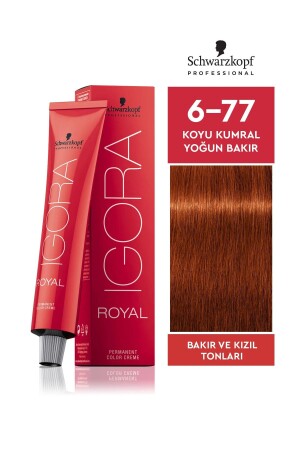 Igora Royal 6-77 Dark Auburn Intense Copper Haarfärbemittel 60 ml - 1