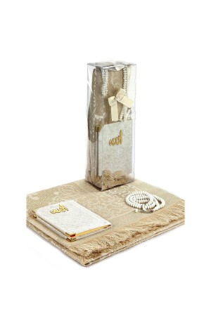 مجموعة من المربعات الصلاة من الملفات المعدنية من المنسج - ياسين مغطى بالخليط - مسطح الصلاة - كرائط الصلاة - لون أبيض - İhvan