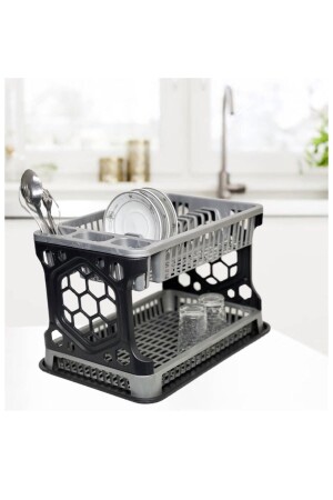 MNZ-Two-Level Modular Gray Dish Basket/Dish Rack/Dish Rack - Leeshome