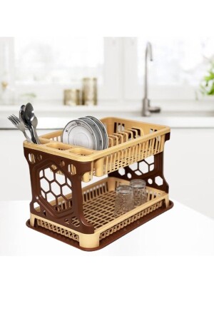 Iki Katlı Modüler Kahve Bulaşık Sepeti-bulaşıklık- Tabaklık ÖZHW78 - LeesHome