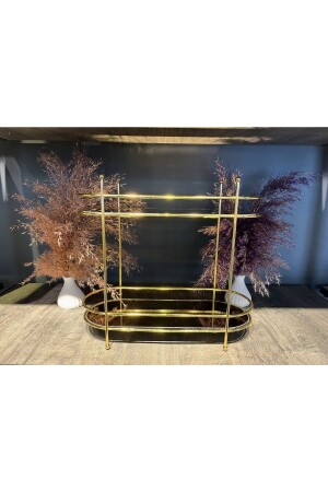 Zweistufiger ovaler Organizer, Präsentationshalter, Gold, Silber, Versprechen, Verlobung, Hochzeit und Organisation 288 - Kerem Hediyelik