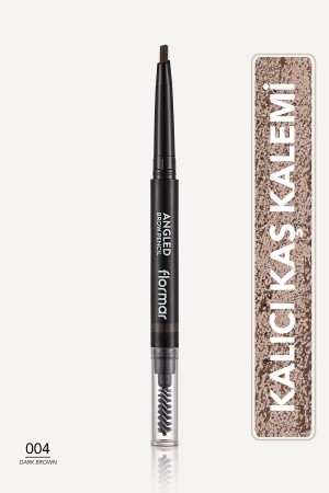 İki Uçlu Açılı Kaş Kalemi ve Kaş Fırçası (Koyu Kahve) - Angled Brow Pencil - 004 - 8690604572069 - 2