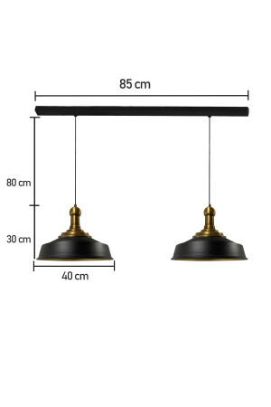 Ikili Siyah Asaletli Eskitme Long Knob Başlık Retro Sarkıt Lamba Restoran Salon Aydınlatma BMM7152LTB - 3