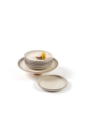 Ikram World Perlenkuchen-Set mit Holzbeinen, Zimt, 7-teilig, PRLAY07PT730P02 - 6