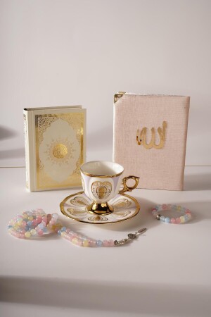 İlahi Huzur Hediye Seti - Gold Detaylı Beyaz İslami Hediye Seti - Ramazan İçin İslami Hediye Seti - Huge Home